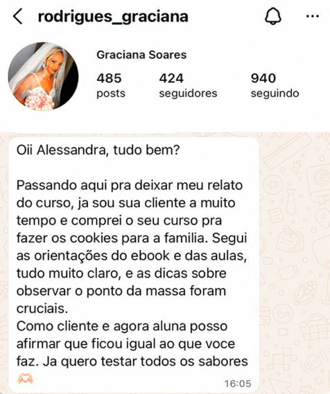 Depoimento real de cliente ou aluna